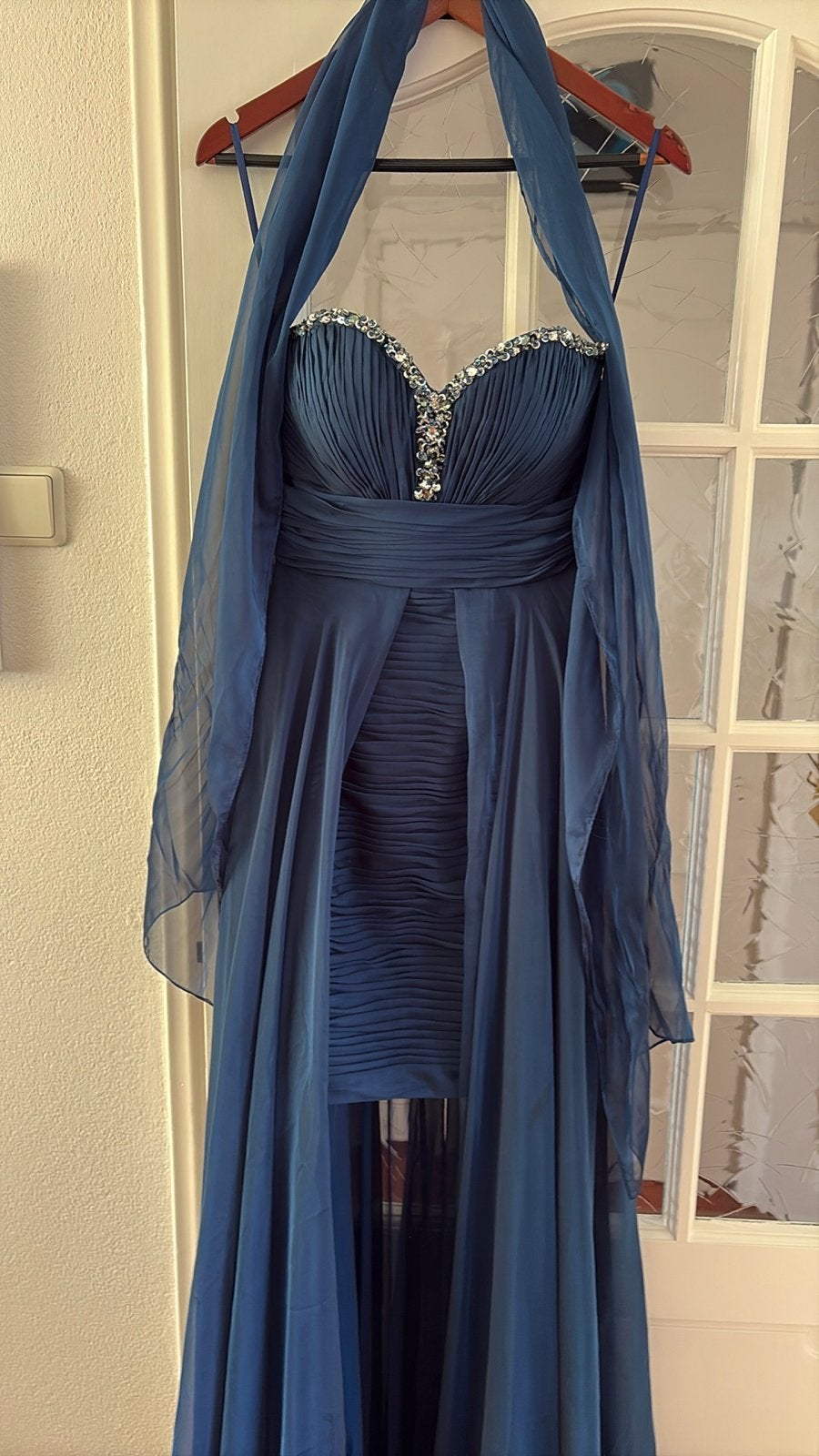 Luxuar Limited Avondjurk Maat 34 (XS) - Blauw, Kleding | Dames, Ophalen of Verzenden, Zo goed als nieuw, Maat 34 (XS) of kleiner
