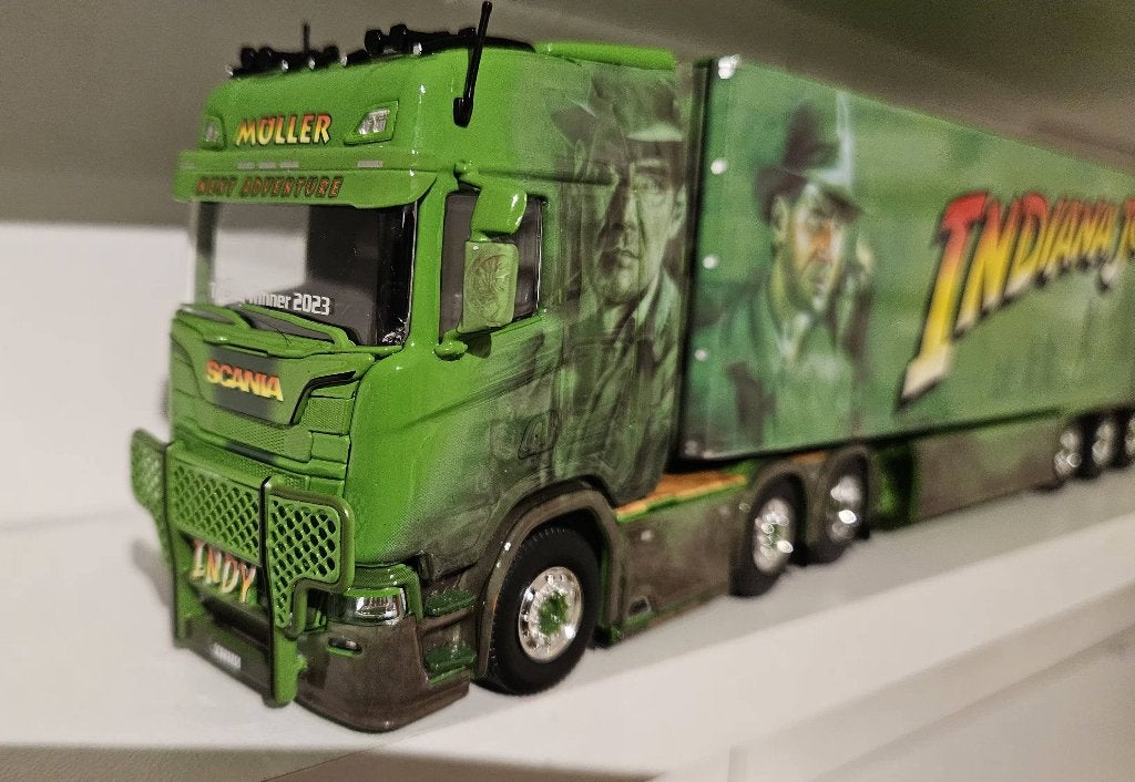 Tekno scania next gen MÜLLER INDIANA JONES nieuw in doos, Hobby en Vrije tijd, Ophalen of Verzenden, Nieuw, Bus of Vrachtwagen
