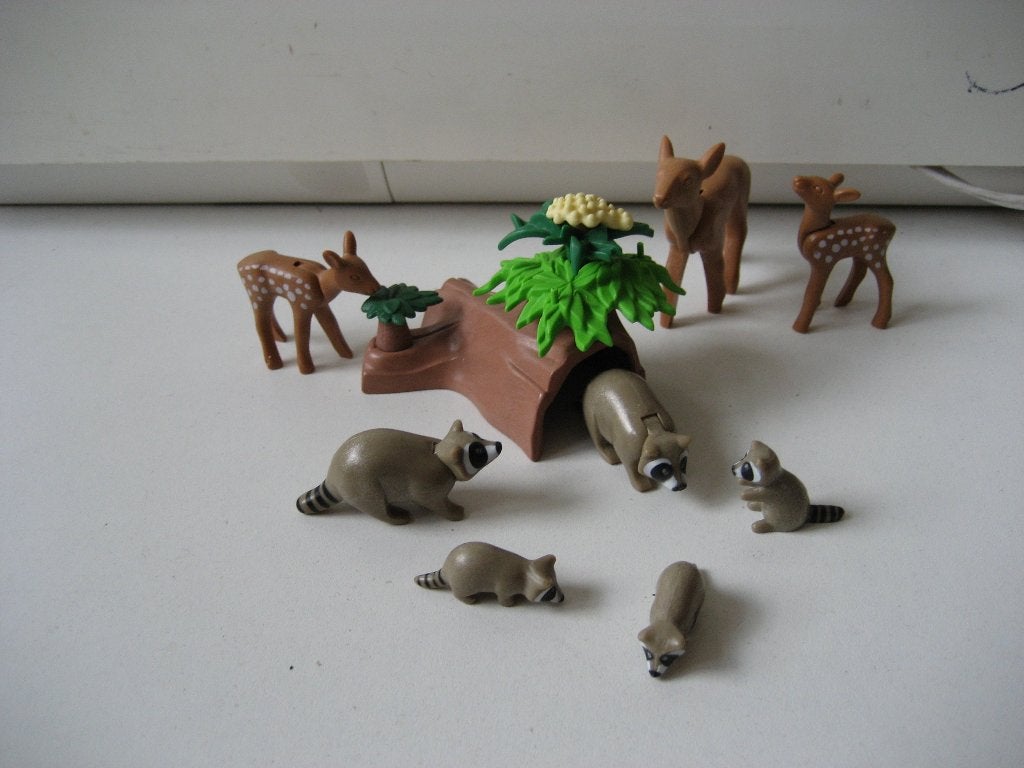 playmobil wasberen en herten bij de boomstronk, Ophalen of Verzenden, Zo goed als nieuw