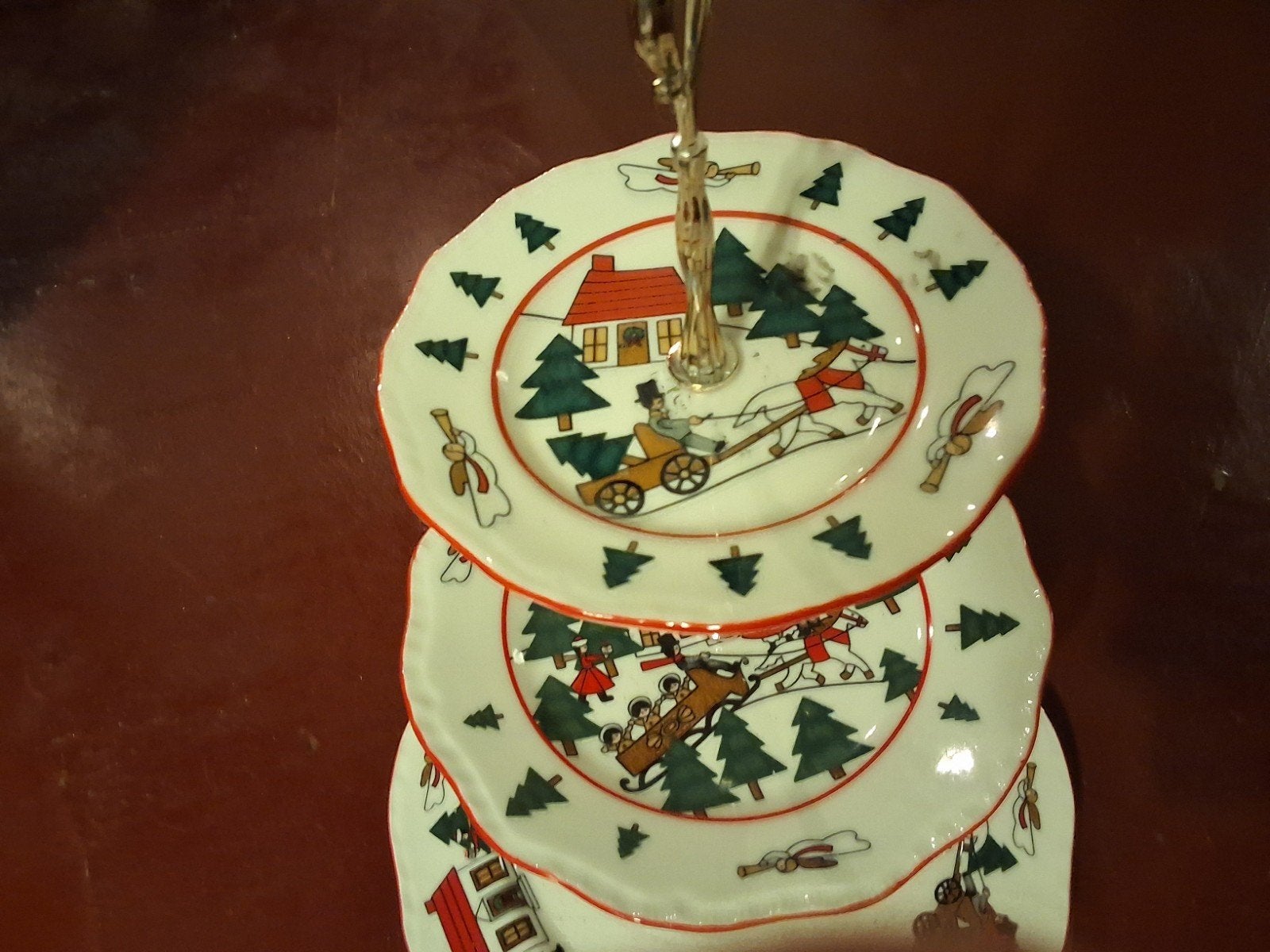 Kerstservies Wedgwood Mason 3laags etagère bijzonder, Ophalen of Verzenden