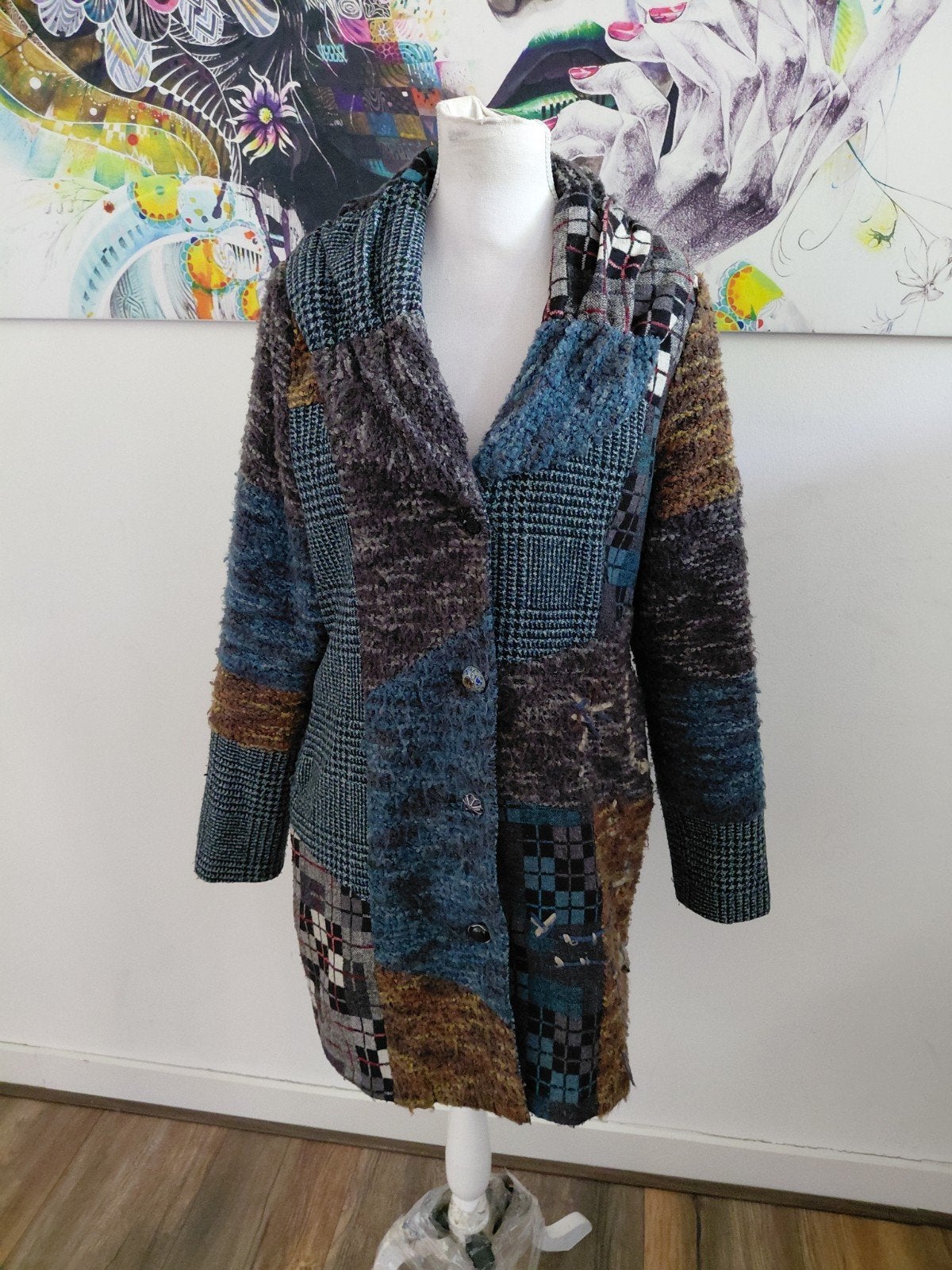 Prachtige Inti Fashion jas in maat L/XL, Inti Fashion, Blauw, Maat 46/48 (XL) of groter, Ophalen of Verzenden