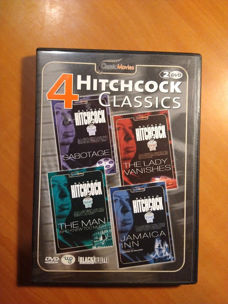 2-DVD 4 Hitchcock Classics, Alle leeftijden, Ophalen of Verzenden, Zo goed als nieuw, Detective en Krimi
