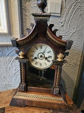 Antieke Junghans Tafelklok, in werkende staat, Ophalen of Verzenden