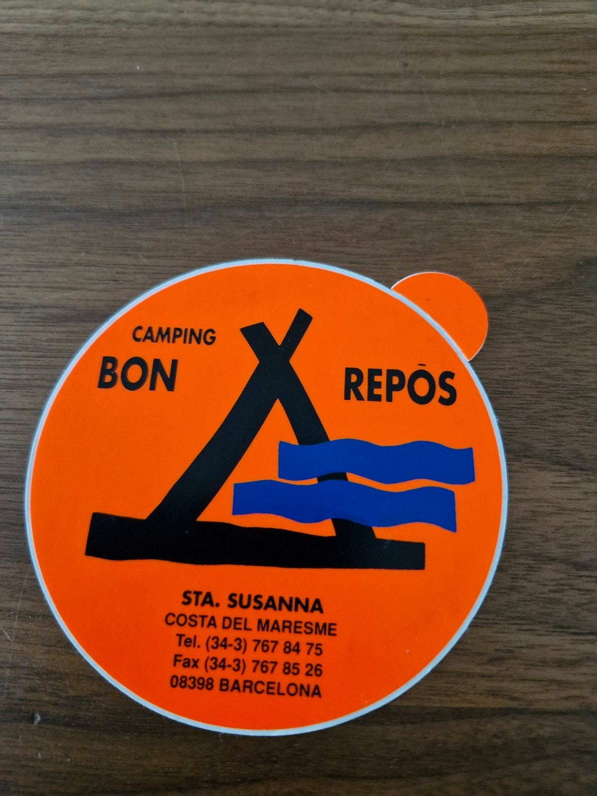 11444 Vintage Camping Bon Repos Sticker - Sta. Susanna Barce, Ophalen of Verzenden