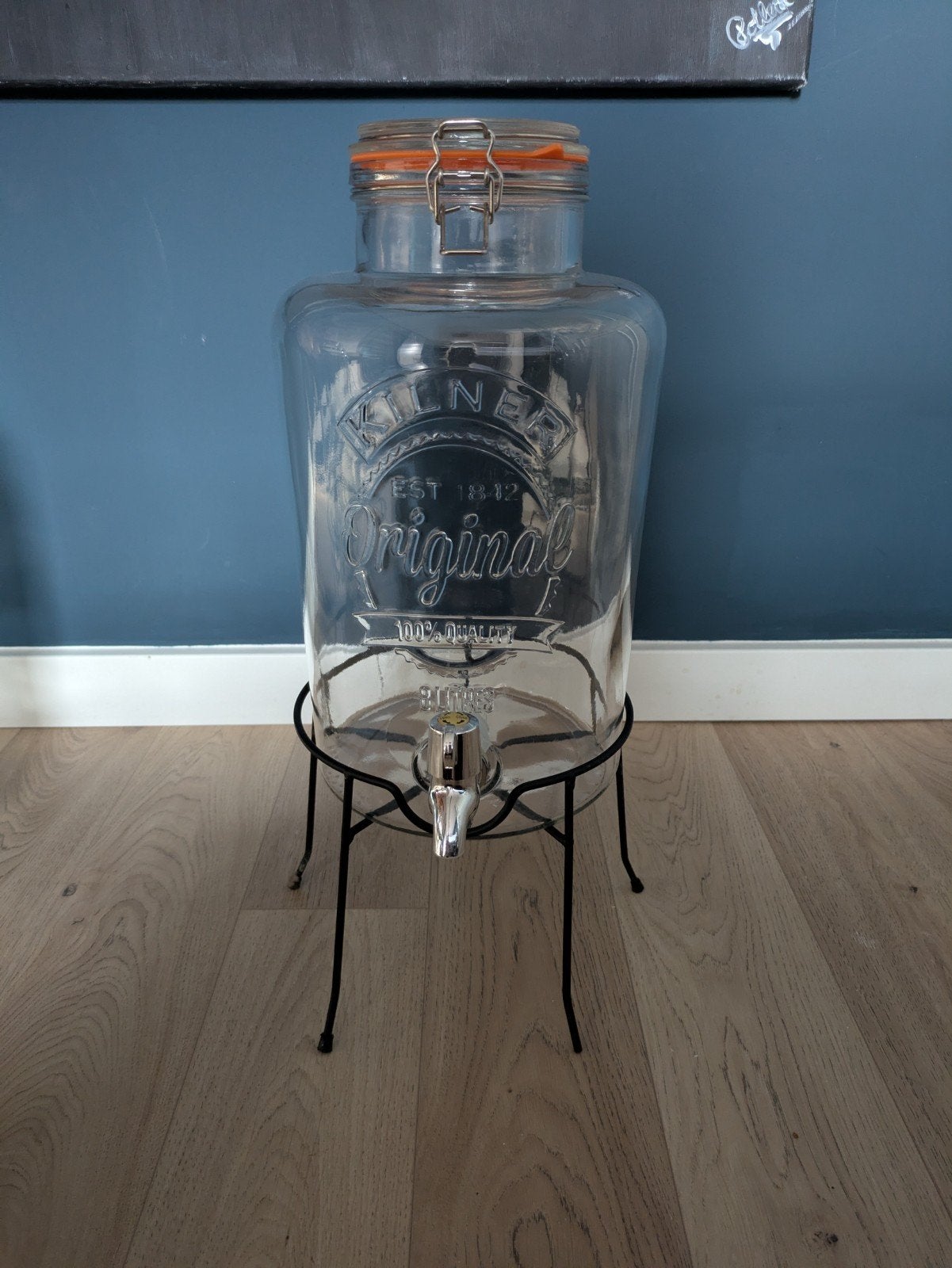 Kilner Dispenser 8L met Standaard, Ophalen of Verzenden, Gebruikt, Glas, Overige merken
