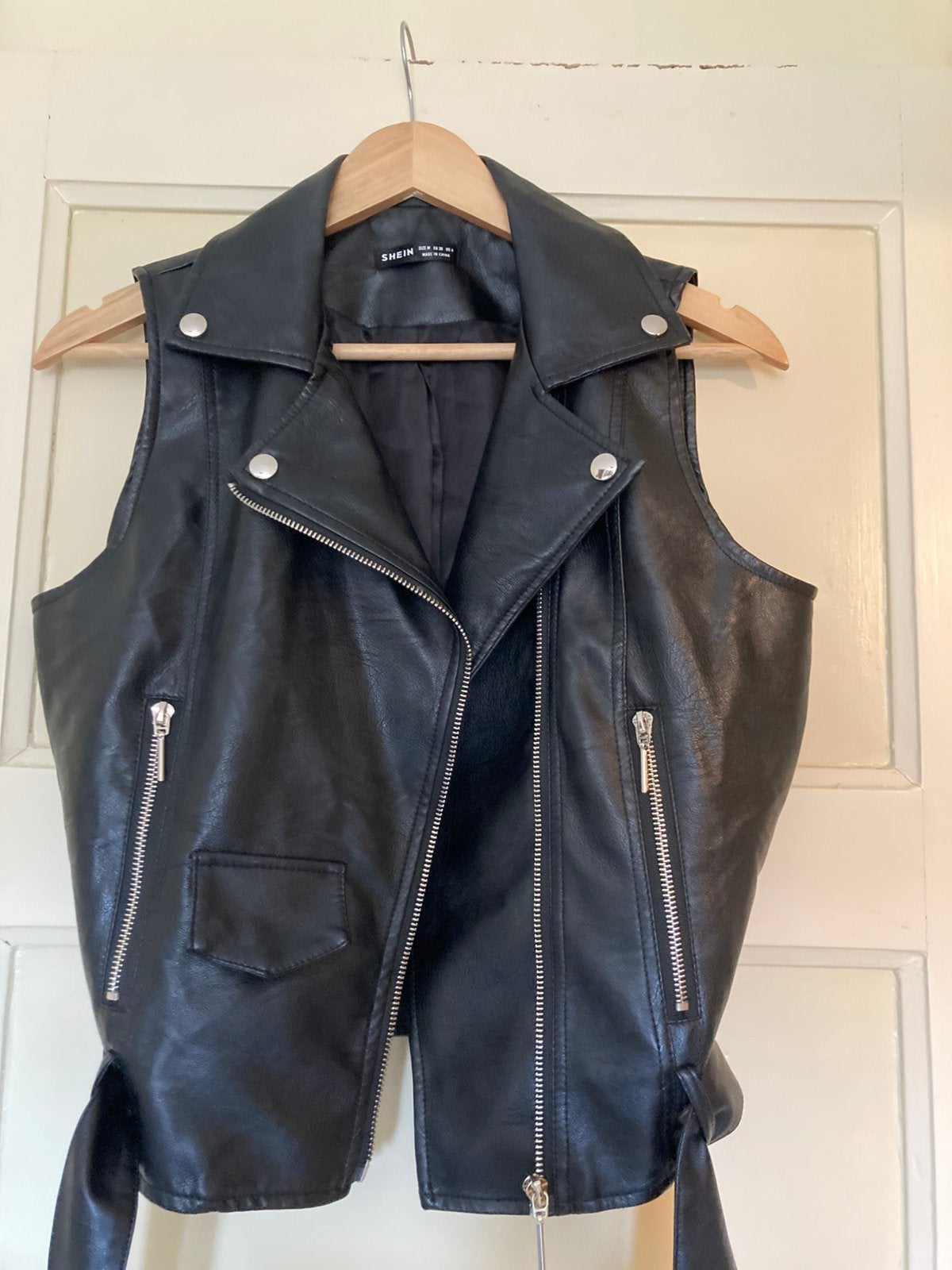 Leren( nep) zwarte gilet, Ophalen of Verzenden, Zo goed als nieuw