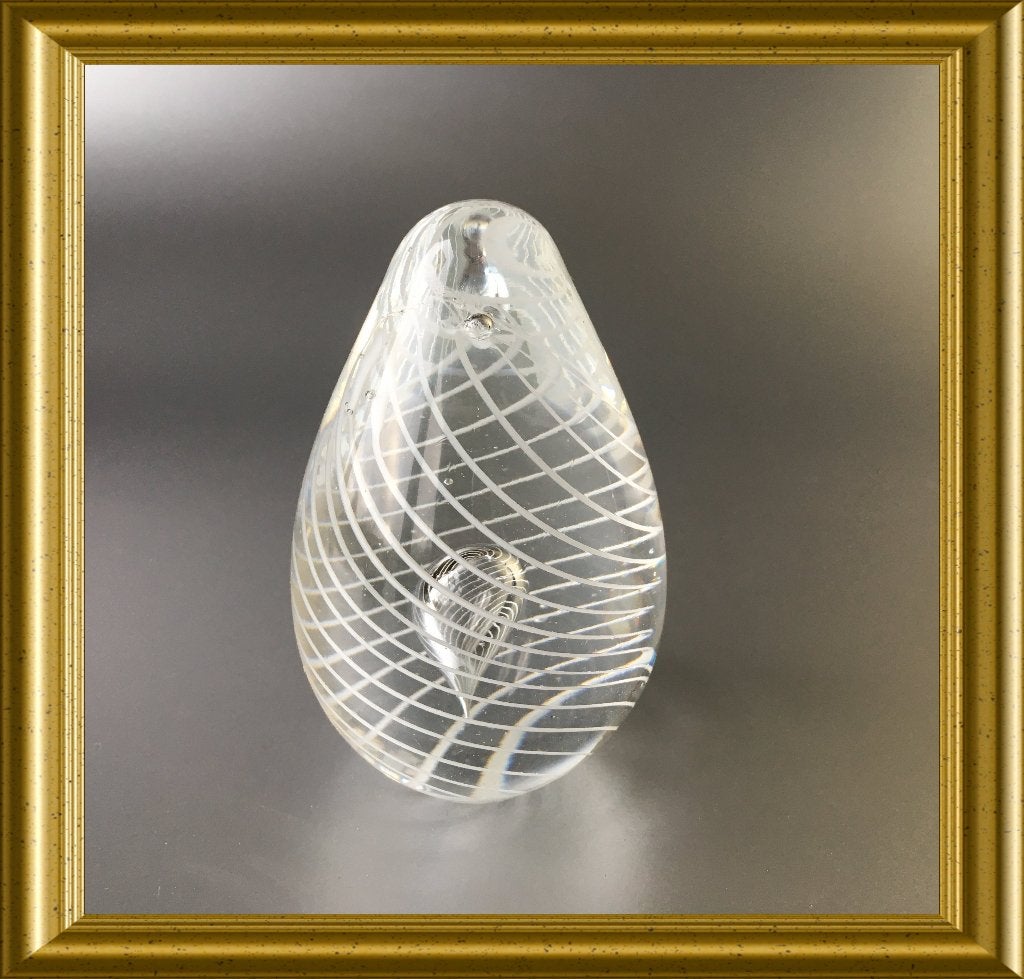 Mooie presse papier/ paperweight met witte spiraal, Ophalen of Verzenden