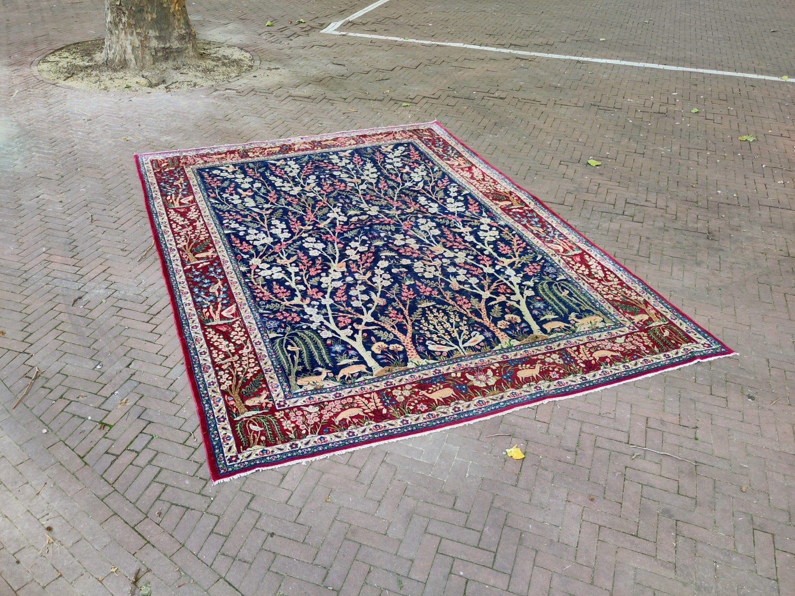 Groot Perzisch vloerkleed, Ophalen, Gebruikt, Blauw, 200 cm of meer