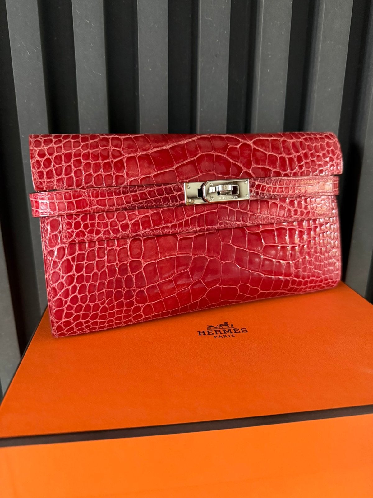 HERMES Kelly Longue Wallet Bougainvillier Portemonnee Pink, Overige merken, Ophalen of Verzenden, Zo goed als nieuw, Roze