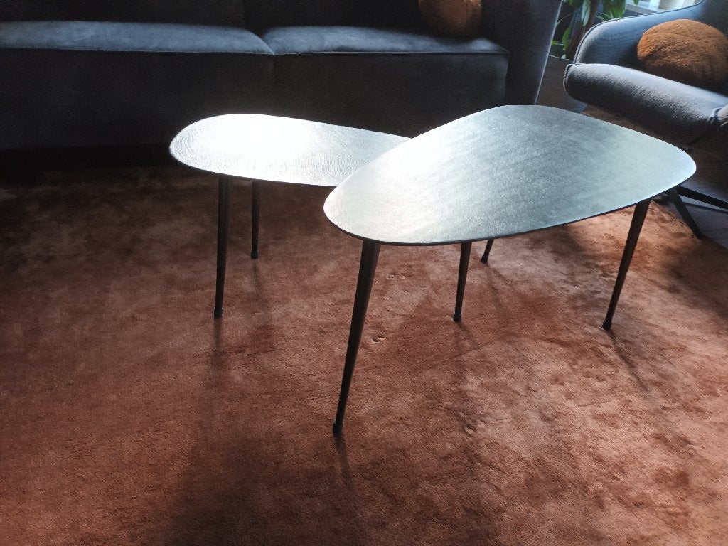 BePureHome triangle bijzettafels set van 2 zwart organisch, Ophalen, Minder dan 50 cm, Gebruikt, 50 tot 100 cm