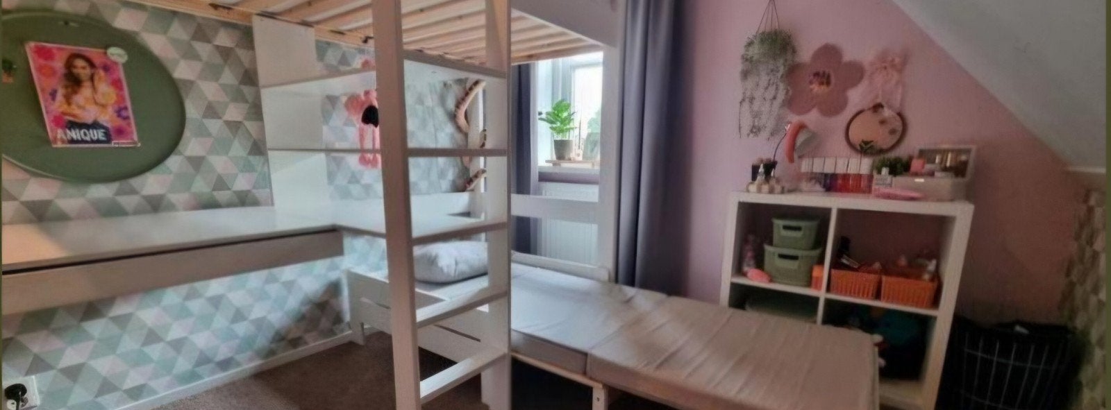 Nette hoogslaper Robin (90x200 cm) met bureau en bankje, Ophalen