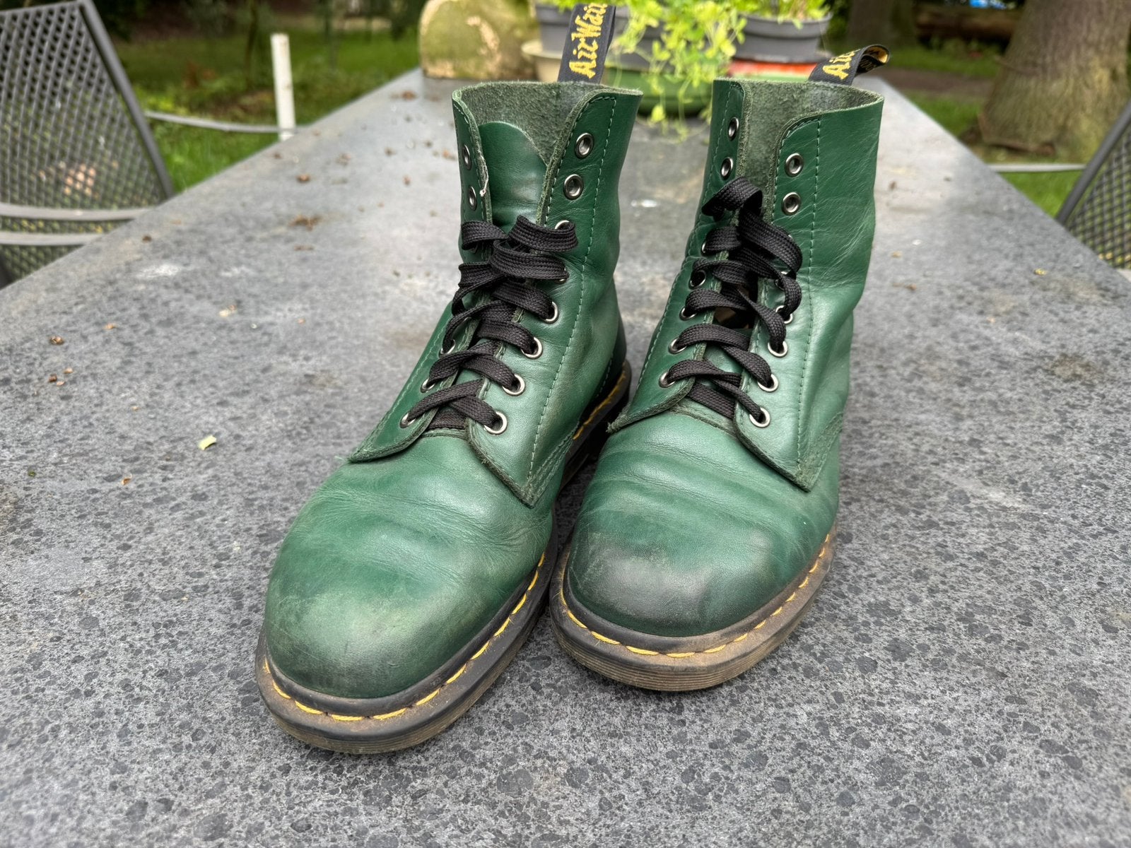 Vintage groene dr martens 1460 pascal maat 42, Kleding | Dames, Schoenen, Ophalen of Verzenden, Gedragen, Groen