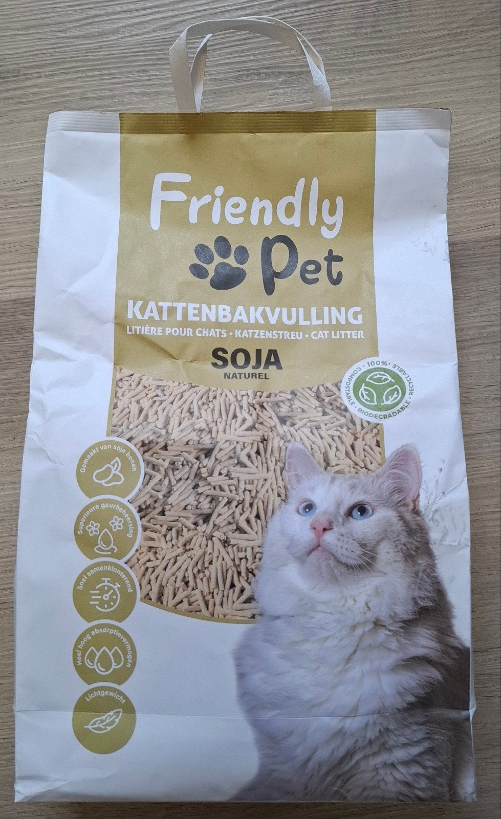 Kattenbakvulling soja 15 liter., Dieren en Toebehoren, Ophalen of Verzenden, Nieuw