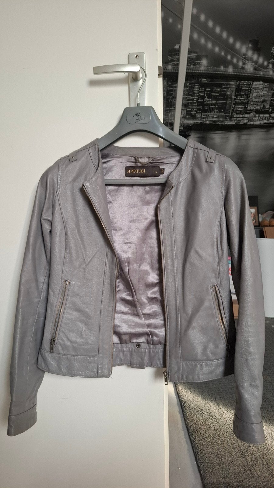 Supertrash leren jas maat 36 (S), Supertrash, Ophalen of Verzenden, Maat 36 (S), Grijs
