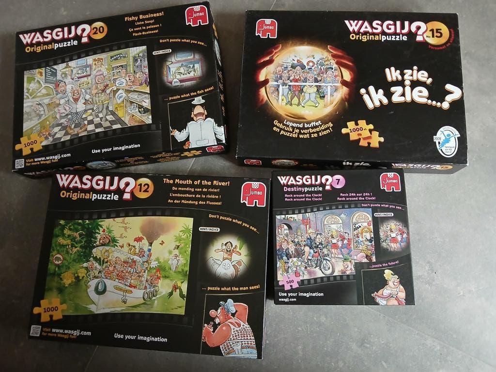 Wasgij Puzzels: 3x 1000 stukjes, 1x 500 stukjes, Verzenden, 500 t/m 1500 stukjes, Zo goed als nieuw, Legpuzzel