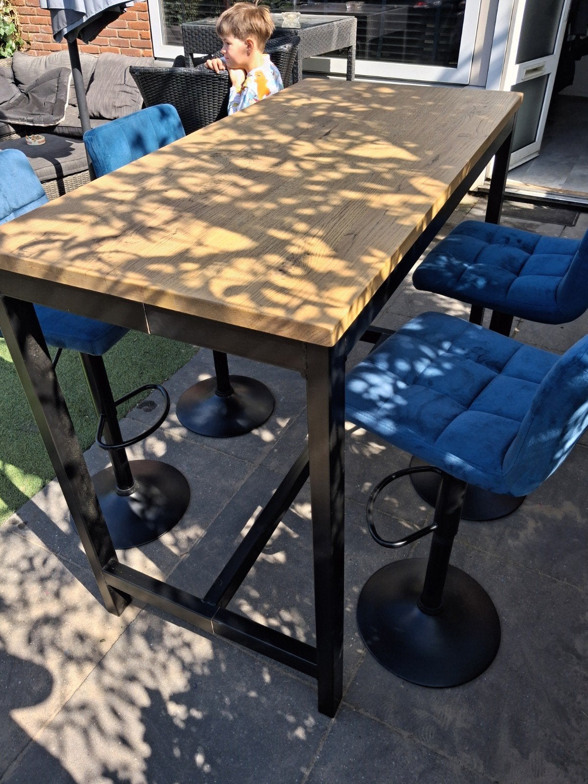 Mooie bartafel, Tuin en Terras, Ophalen, Zo goed als nieuw, Rechthoekig, Hout