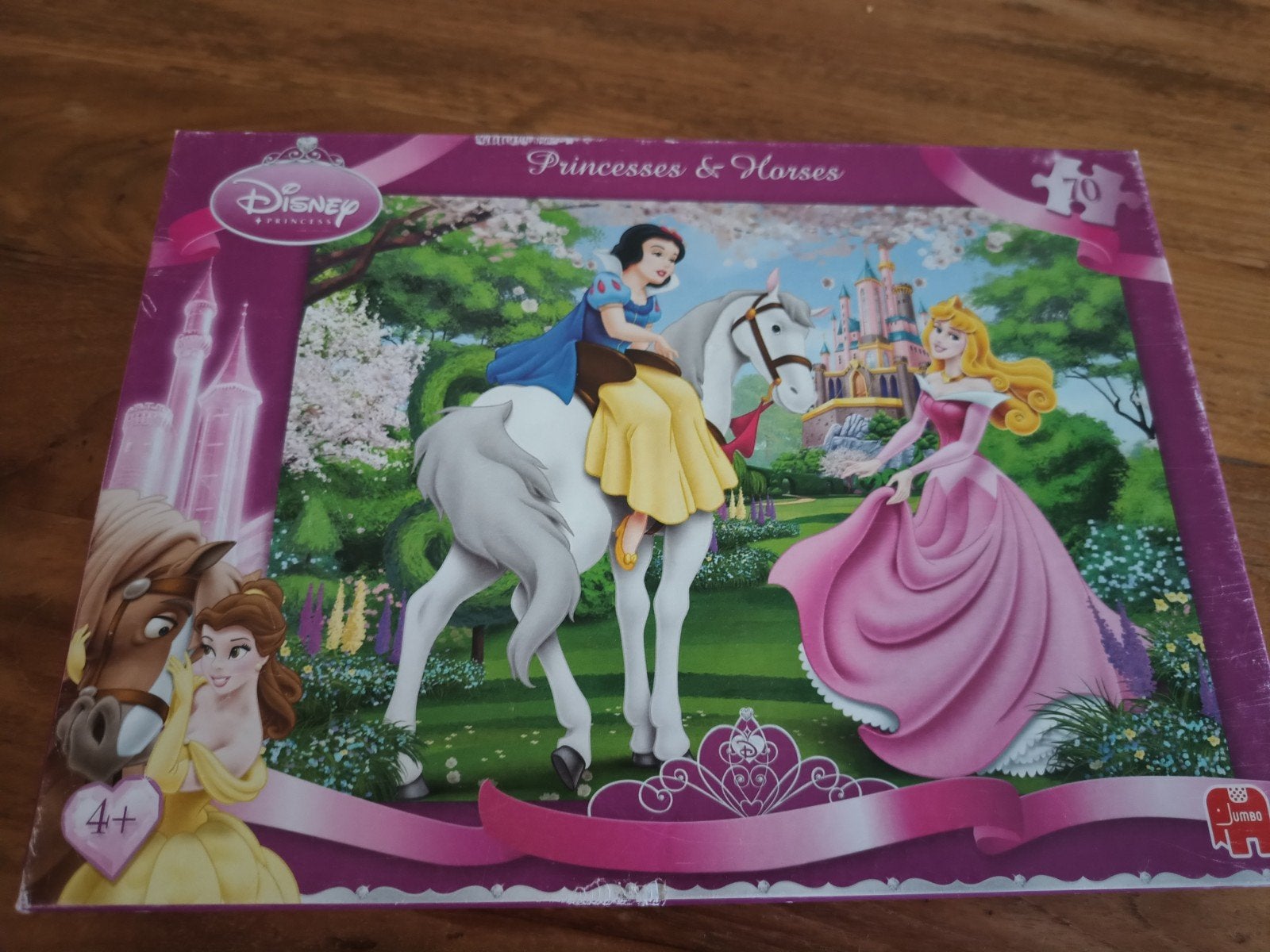 Legpuzzel 70 stukjes Assepoester Sneeuwwitje prinsessen en p, Ophalen of Verzenden, Meer dan 50 stukjes, 4 tot 6 jaar