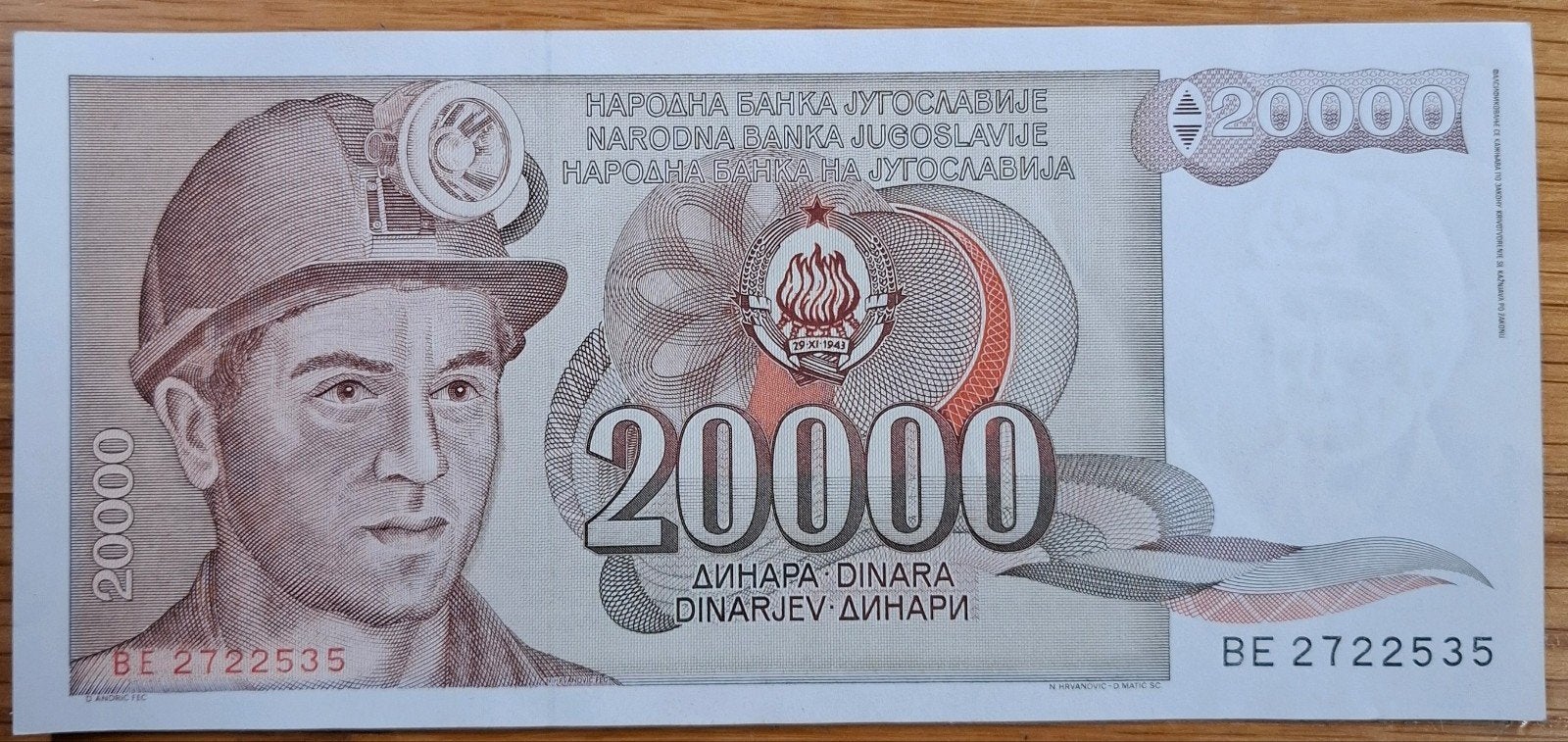 98# Joegoslavië 20.000 Dinara 1987 P95, Ophalen of Verzenden, Joegoslavië