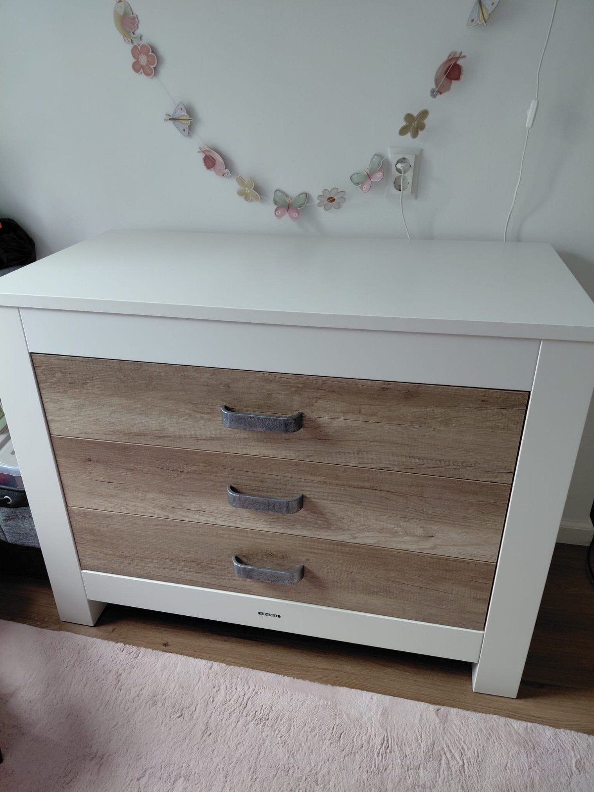 Kidsmill babykamer set: ledikant, commode, kledingkast, Ophalen, Gebruikt, Lattenbodem, Minder dan 140 cm