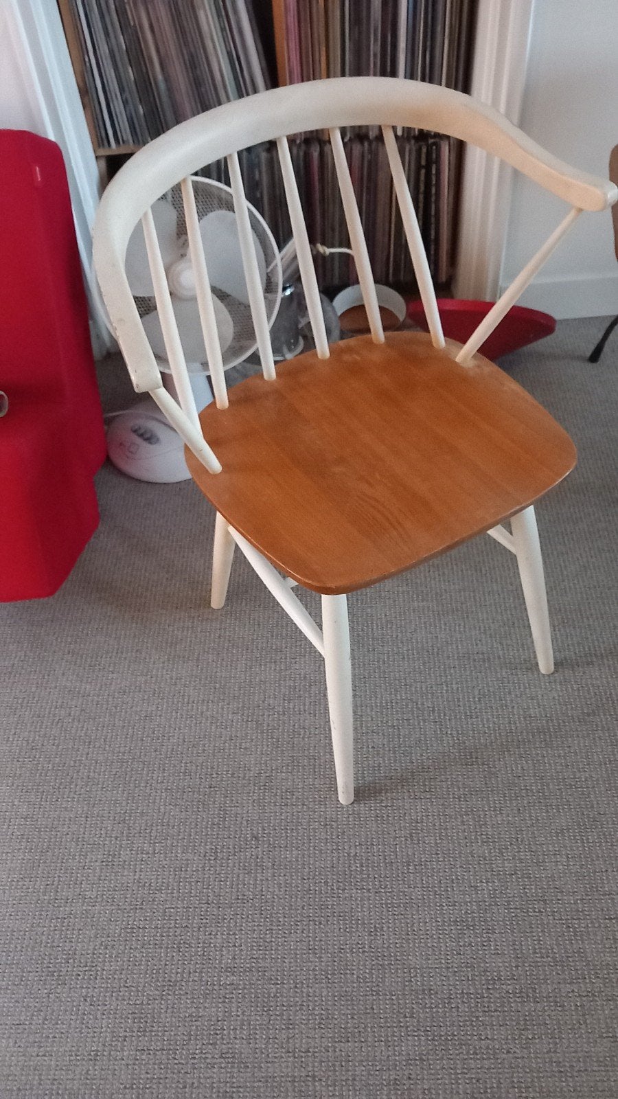 nesto jaren 60 vintage fauteuil stoel spijlenstoel, Ophalen, Gebruikt, Wit, Eén