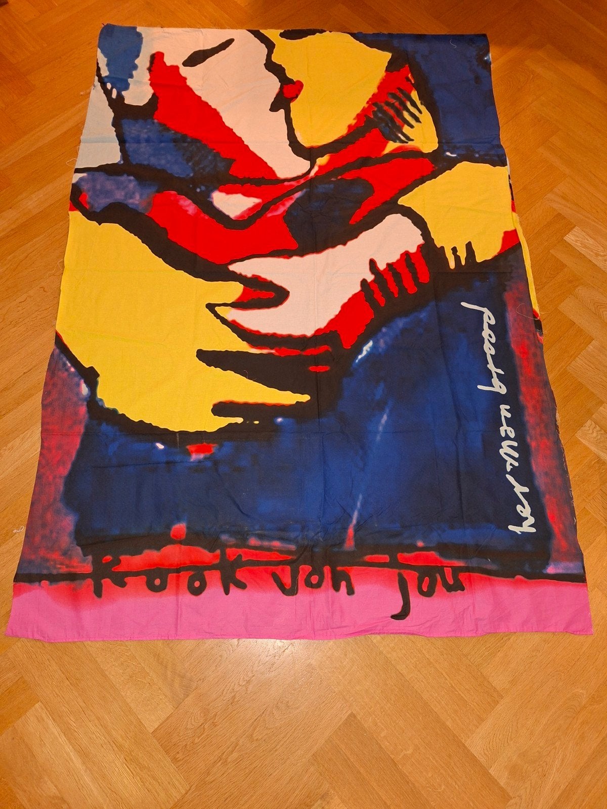 Set van 2 Herman Brood XXL Textieldoeken - Met Certificaat!, Antiek en Kunst, Doek, Expressionistisch, Ophalen of Verzenden, Print