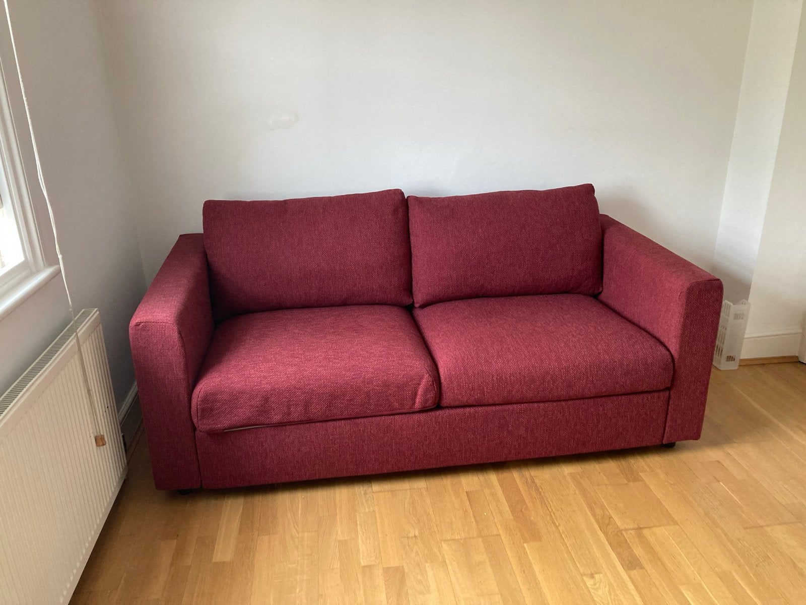 IKEA Vimle slaapbank Lejde rood/bruin - gedemonteerd, Ophalen, Tweepersoons, 140 cm, Zo goed als nieuw