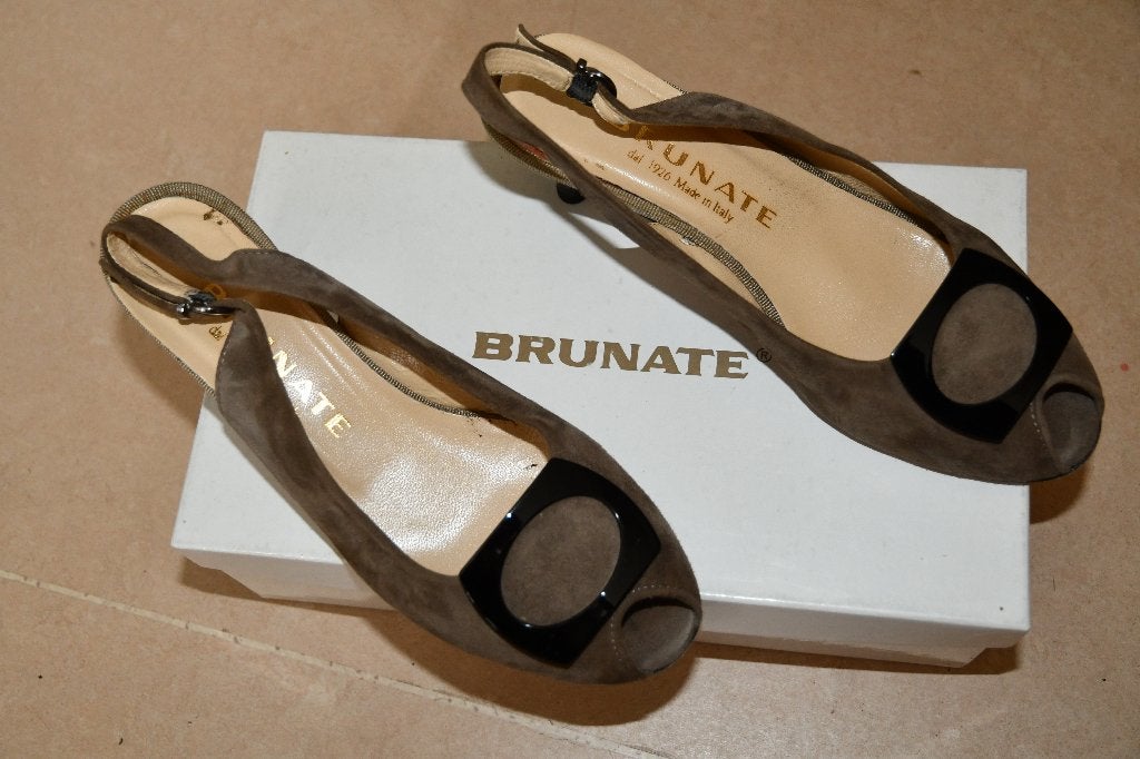 Slingbacks met peeptoe - Brunate - maat 36,5, Schoenen met lage hakken, Beige, Brunate, Ophalen of Verzenden