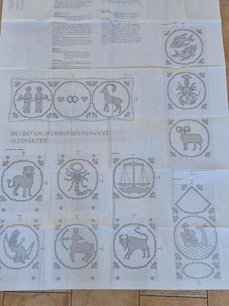 Borduurpatronen,12 sterrenbeelden, Verzenden, Patroon
