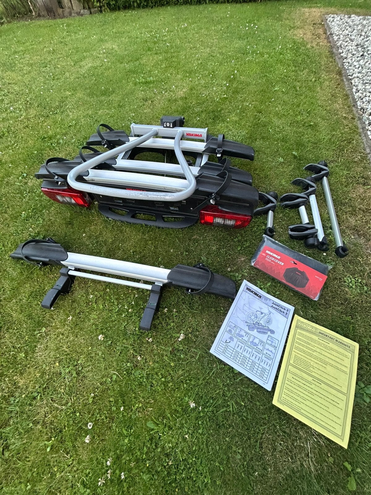 TE KOOP: Yakima justclick 3 + uitbereidingsset + opbergtas, Ophalen, Zo goed als nieuw, Trekhaakdrager