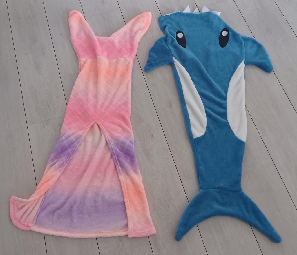 Zeemeermin deken 2 stuks  Kleur Roze en Blauw, Ophalen of Verzenden, Zo goed als nieuw