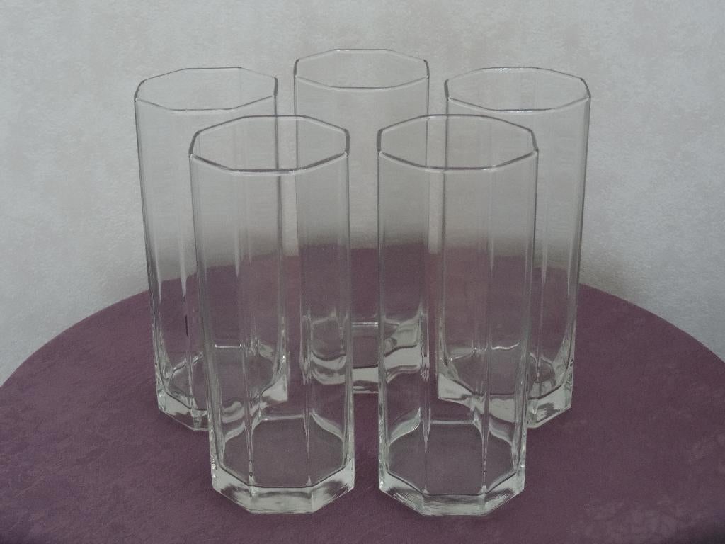 4 jaren 80 Luminarc Octime vazen van gehard glas, ongebruikt, Ophalen of Verzenden, Nieuw, Overige kleuren, Glas