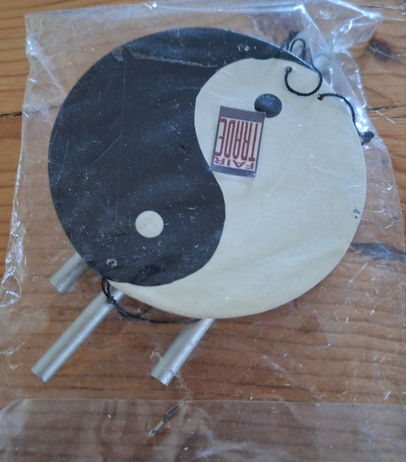 Fair trade mini hout yin yang wind gong, Ophalen of Verzenden, Nieuw