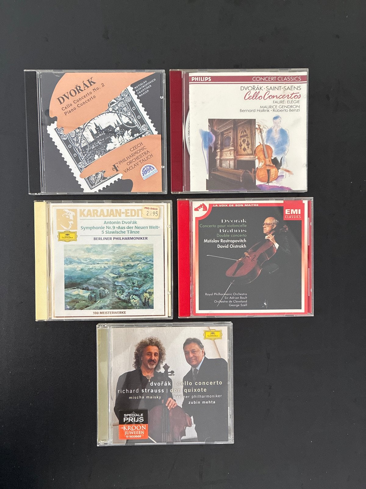 5 klassieke CD's: Dvořák, Saint-Saëns, Brahms, Strauss, Gebruikt, Ophalen of Verzenden, Romantiek, Orkest of Ballet