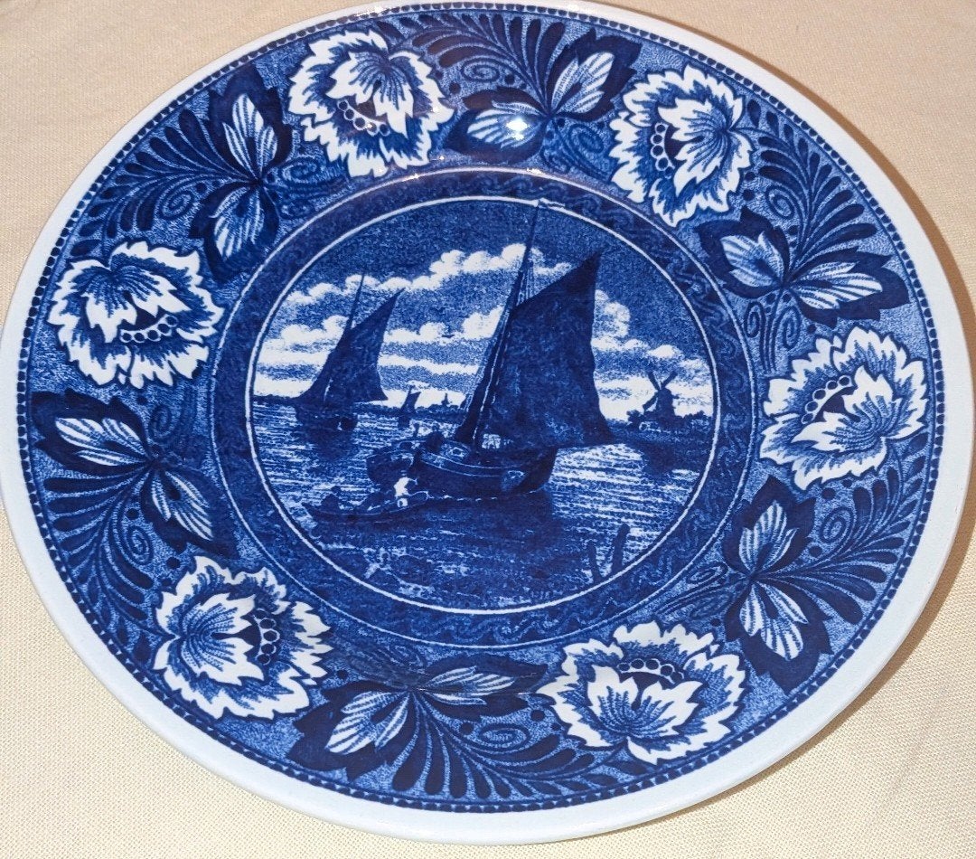 Vintage Delfts Blauw Wandbord "Hollandia" - Boch Belgium, Ophalen of Verzenden