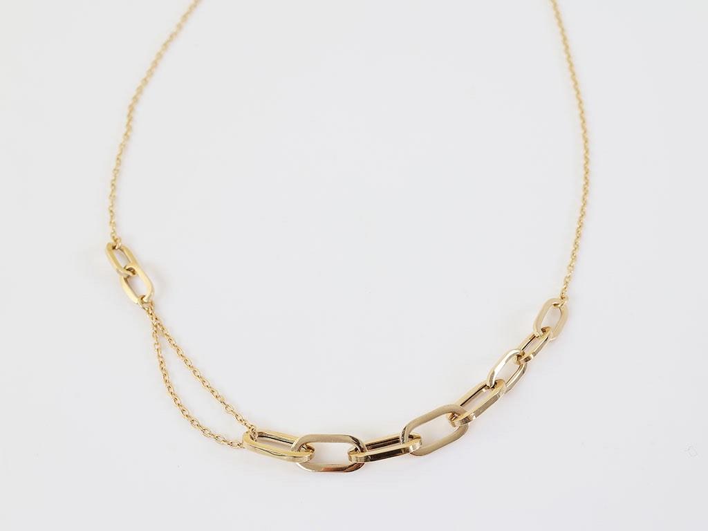 14 Karaat Gouden Dames Ketting Paperclip, Ophalen, Zo goed als nieuw, Goud, Goud