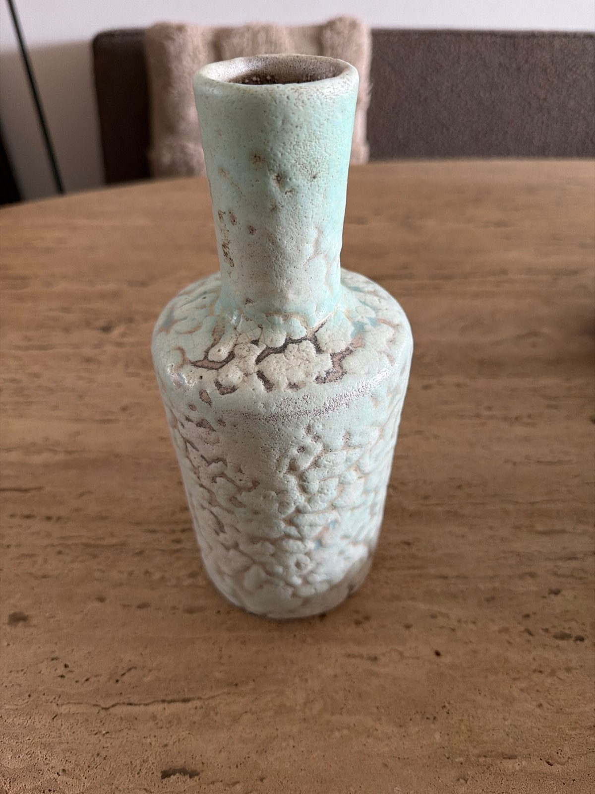 Vintage Mobach Keramiek Brutalist Flesvaas - Krimpglazuur, Ophalen of Verzenden