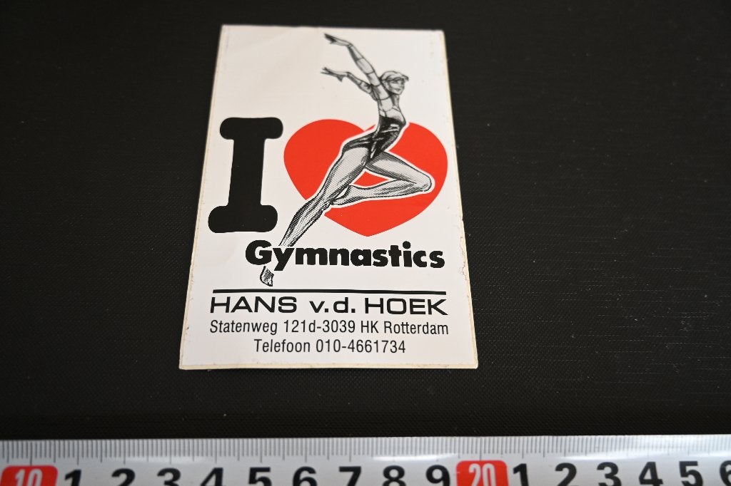 sticker Rotterdam Hans v,d, Hoek I love Gymnastics KM836, Verzamelen, Stickers, Ophalen, Zo goed als nieuw