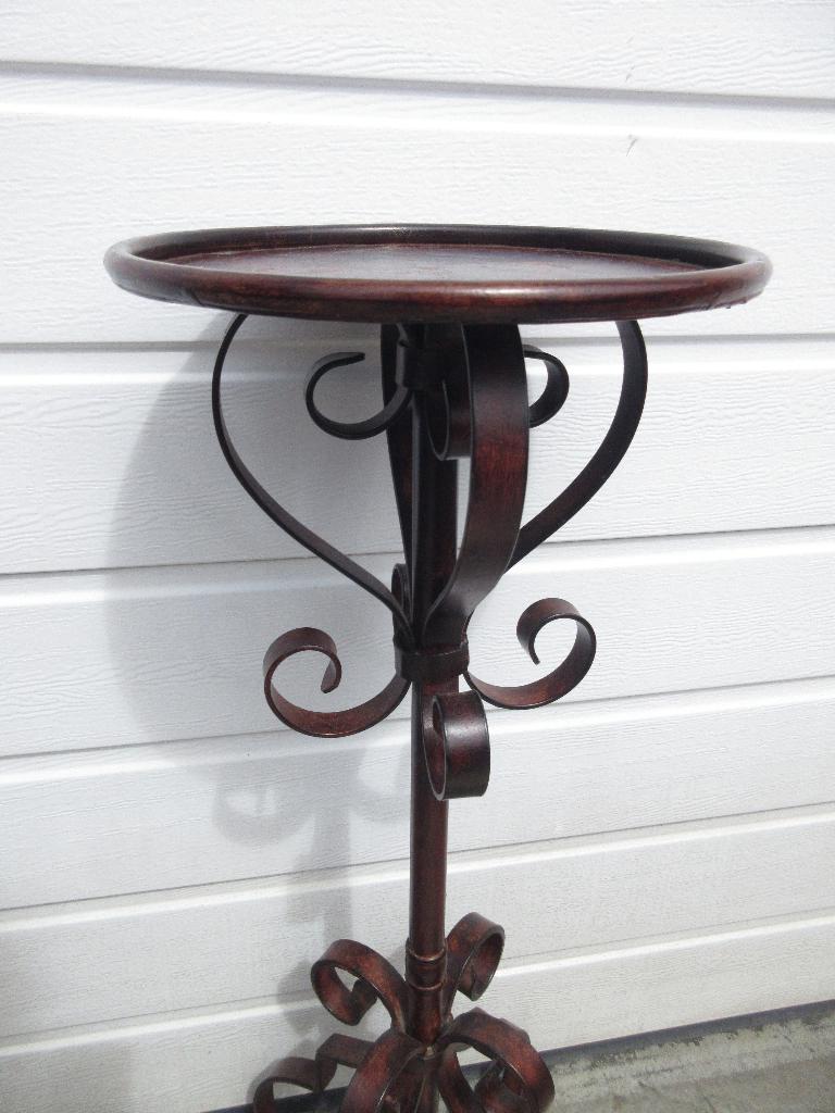 IJzeren tafel smeedijzeren plantentafel, Ophalen, Gebruikt, Metaal of Aluminium, Rond