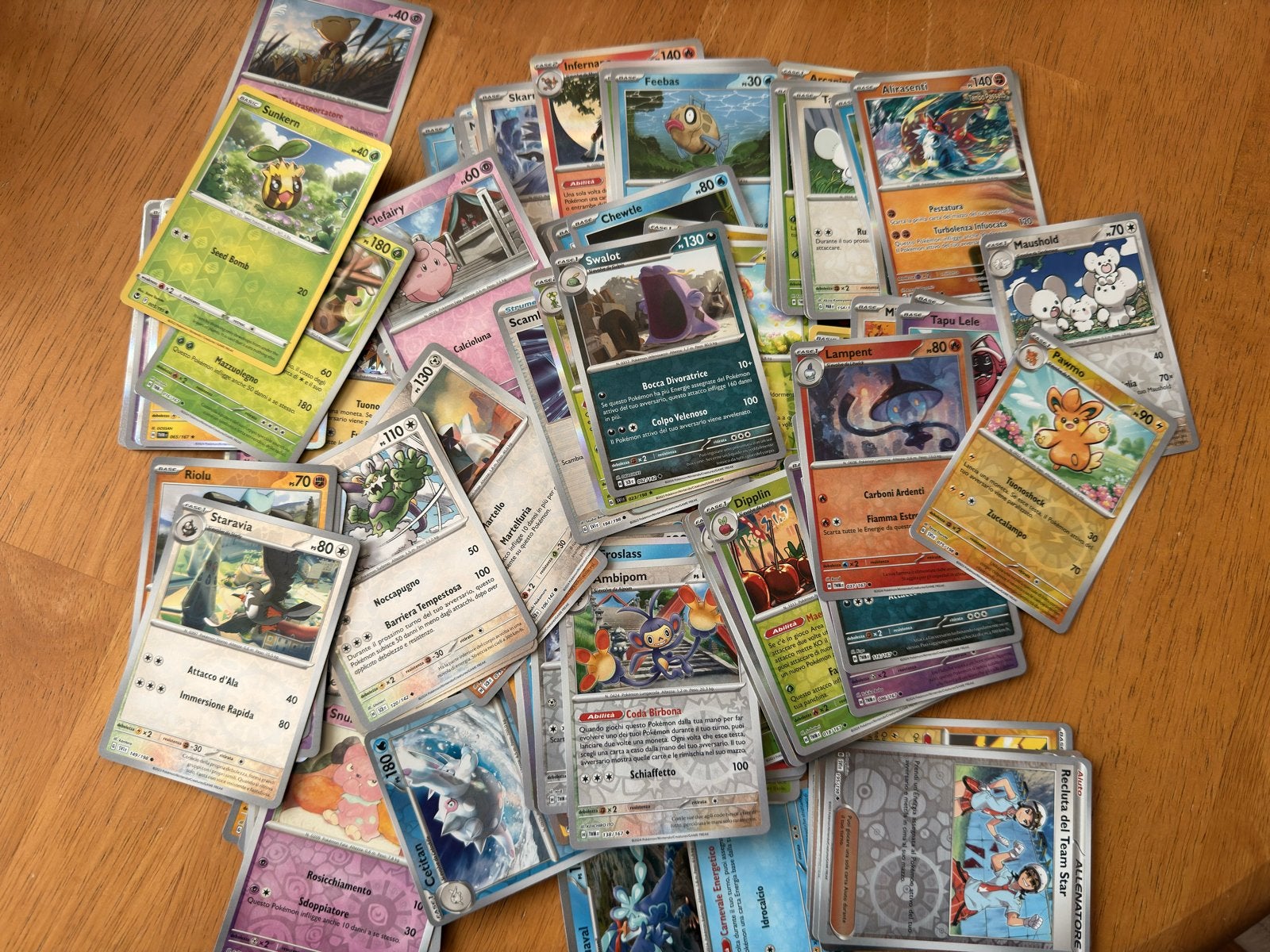 100 st Pokémon Holo/Reverse diverse kaarten, Ophalen of Verzenden, Gebruikt, Meerdere kaarten