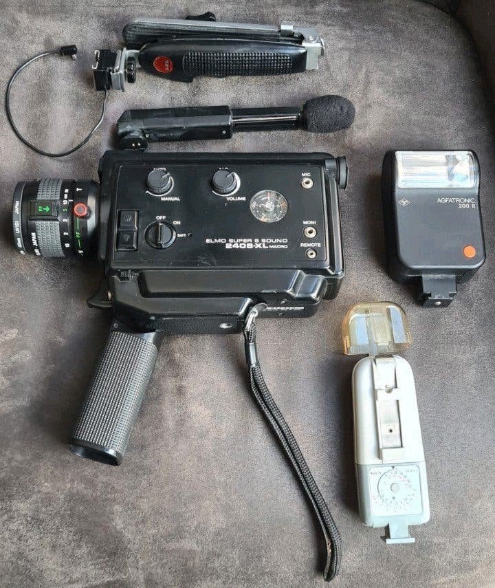 Vintage Elmo Super 8 Sound filmcamera - redelijke staat, Ophalen of Verzenden, 8mm, Camera
