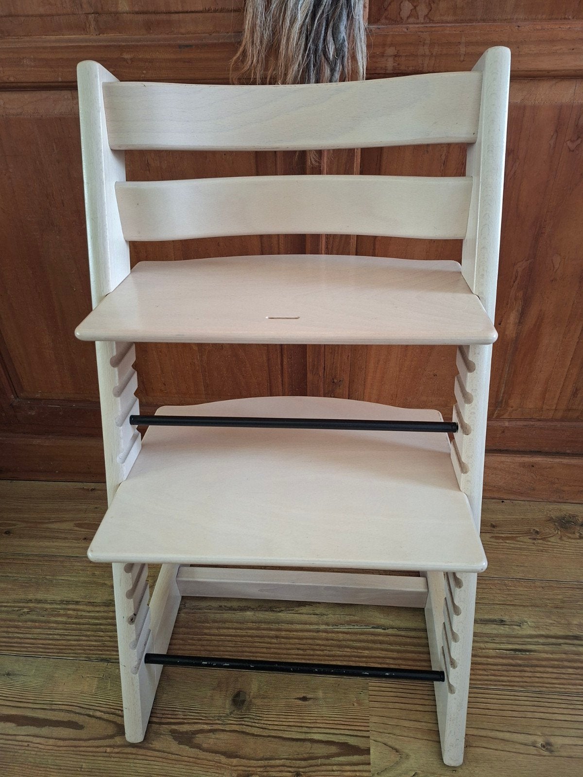 Stokke Tripp Trapp kinderstoel - Whitewash - Nieuwste model, Ophalen, Zo goed als nieuw, Meegroeistoel, Aanschuifbaar