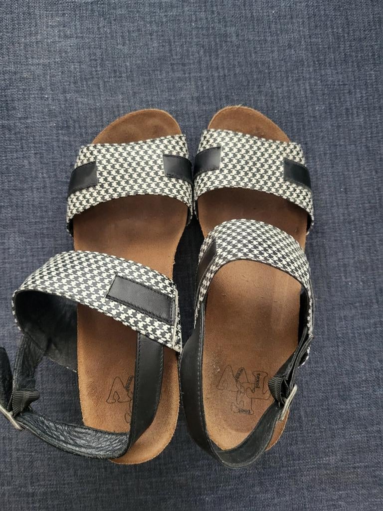 Texel Foot Wear Sandalen Maat 42 Zwart Wit., Texel Foot Wear, Ophalen of Verzenden, Zo goed als nieuw, Sandalen of Muiltjes
