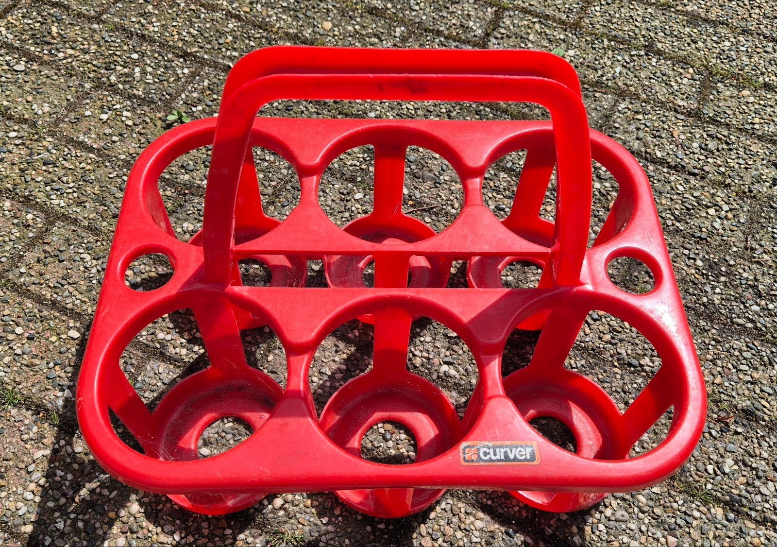 Vintage Curver flessenhouder rood - handige flessenmand, Ophalen of Verzenden, Gebruikt, Rood, Kunststof