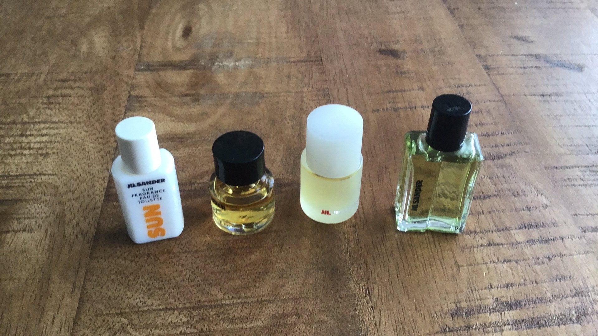 4 miniaturen van Jil Sander, Ophalen of Verzenden, Zo goed als nieuw, Miniatuur