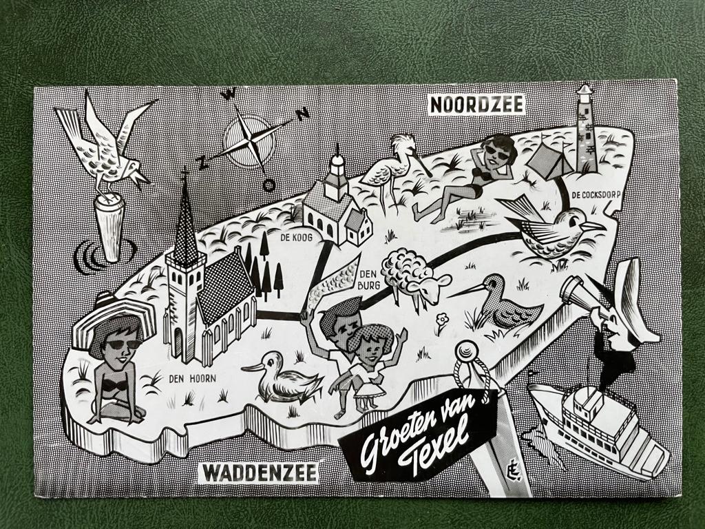 ansichtkaart / landkaart van Groeten van Texel., Verzenden, 1960 tot 1980, Noord-Holland