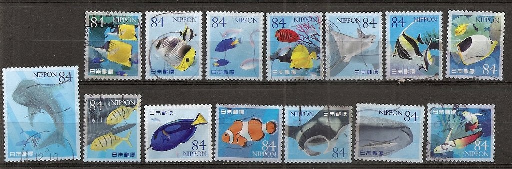 Japan vissen, Ophalen of Verzenden, Gestempeld, Oost-Azië