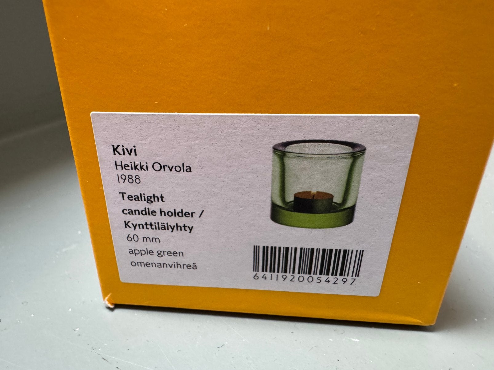 Iittala Kivi sfeerlicht Apple Green / Appelgroen – NIEUW, Waxinelichthouder, Nieuw, Ophalen of Verzenden, Glas