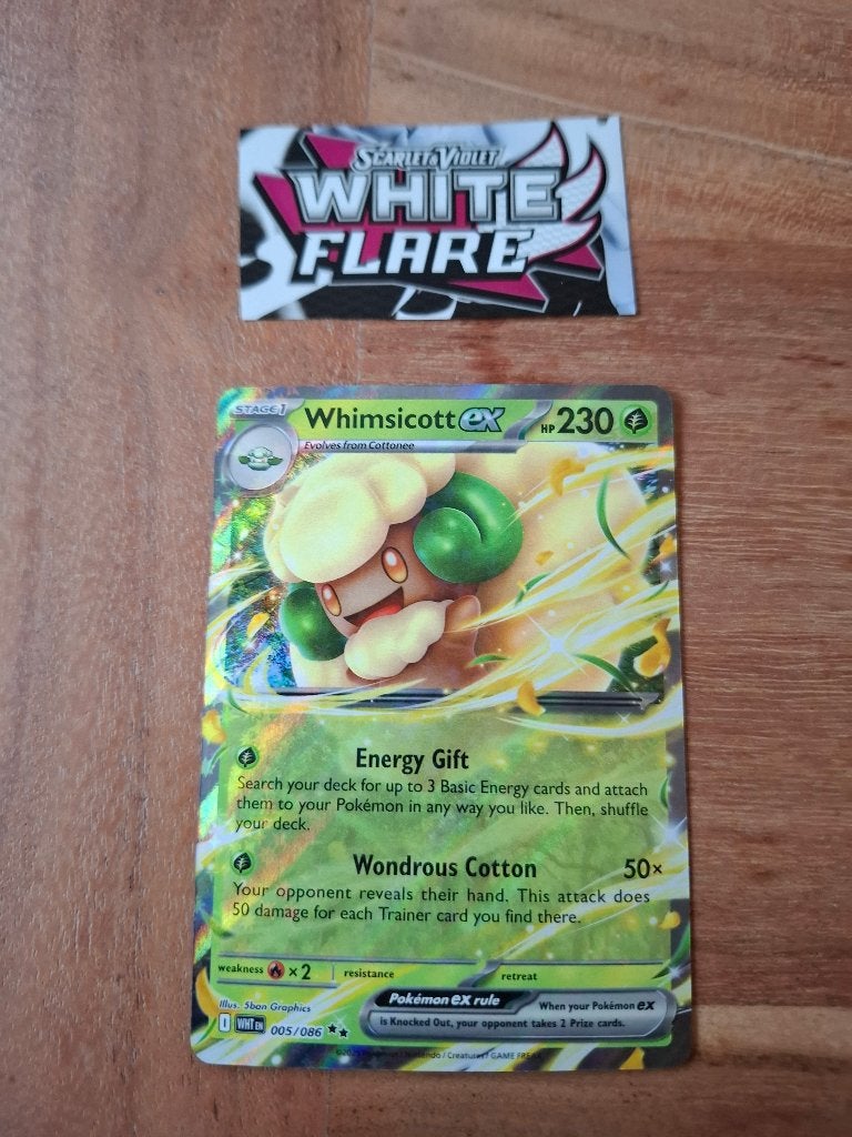 Pokemon Whimsicott (EX) (005/082) – White Flare, Ophalen of Verzenden, Nieuw, Losse kaart, Foil