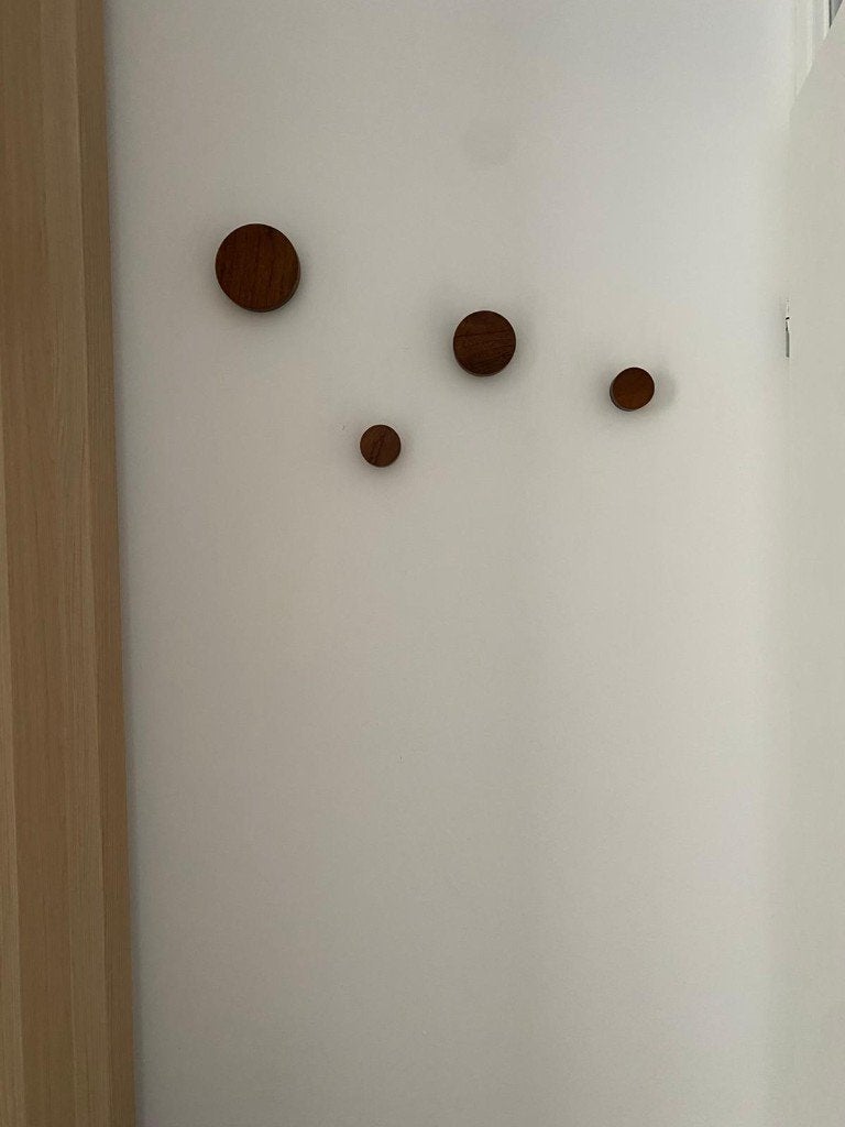 Solid Wood Wall Hooks – Set of 4 Clothes Hangers, Ophalen, Zo goed als nieuw
