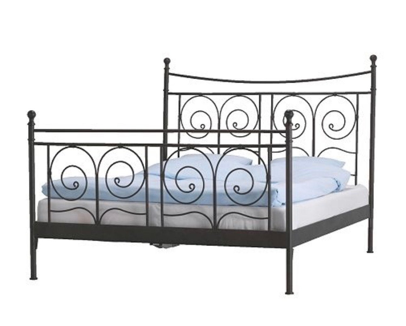 Tweepersoonsbed 140x200 - Nieuwstaat - Ikea Noresund, Zwart, Tweepersoons, Zo goed als nieuw, 200 cm
